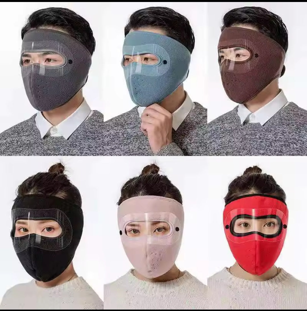 Full Face Mask with Anti-Fog Goggles | Breathable Masks (Random Color)