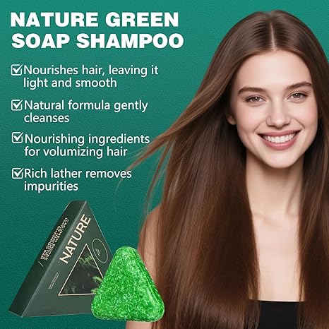 “Nature Seven Green Herbal Shampoo Bar – Hair Strengthening & Smoothing”